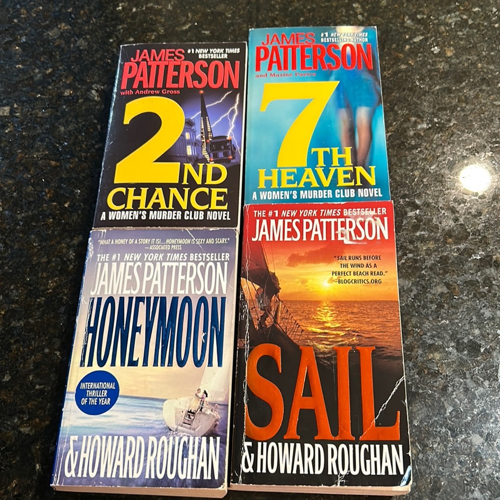 Lot of 4 John Grisham Novels, Sail, Honeymoon, 7th Heaven, 2nd Chance